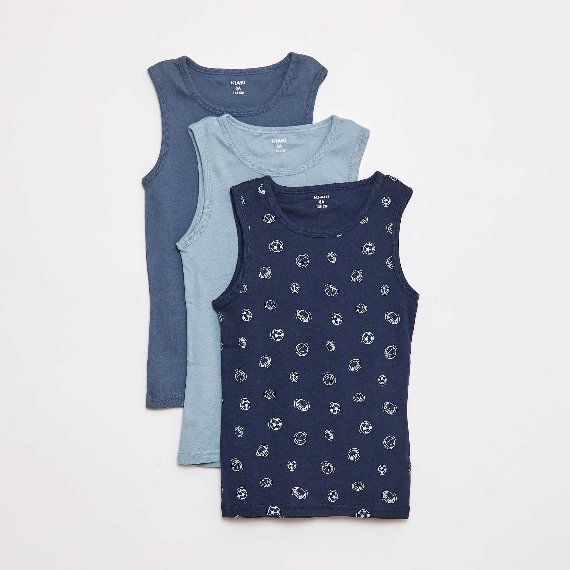 Lot de 3 débardeurs BLEU