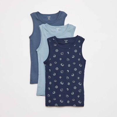 Lot de 3 débardeurs BLEU