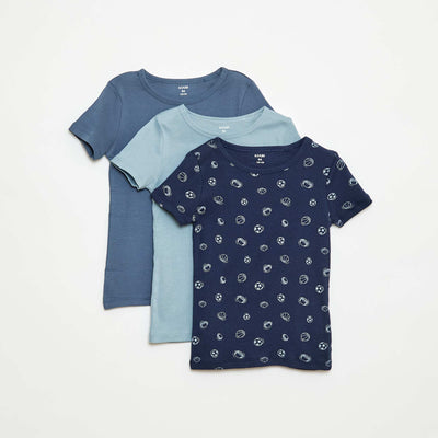 Lot de 3 maillots de corps manches courtes BLEU