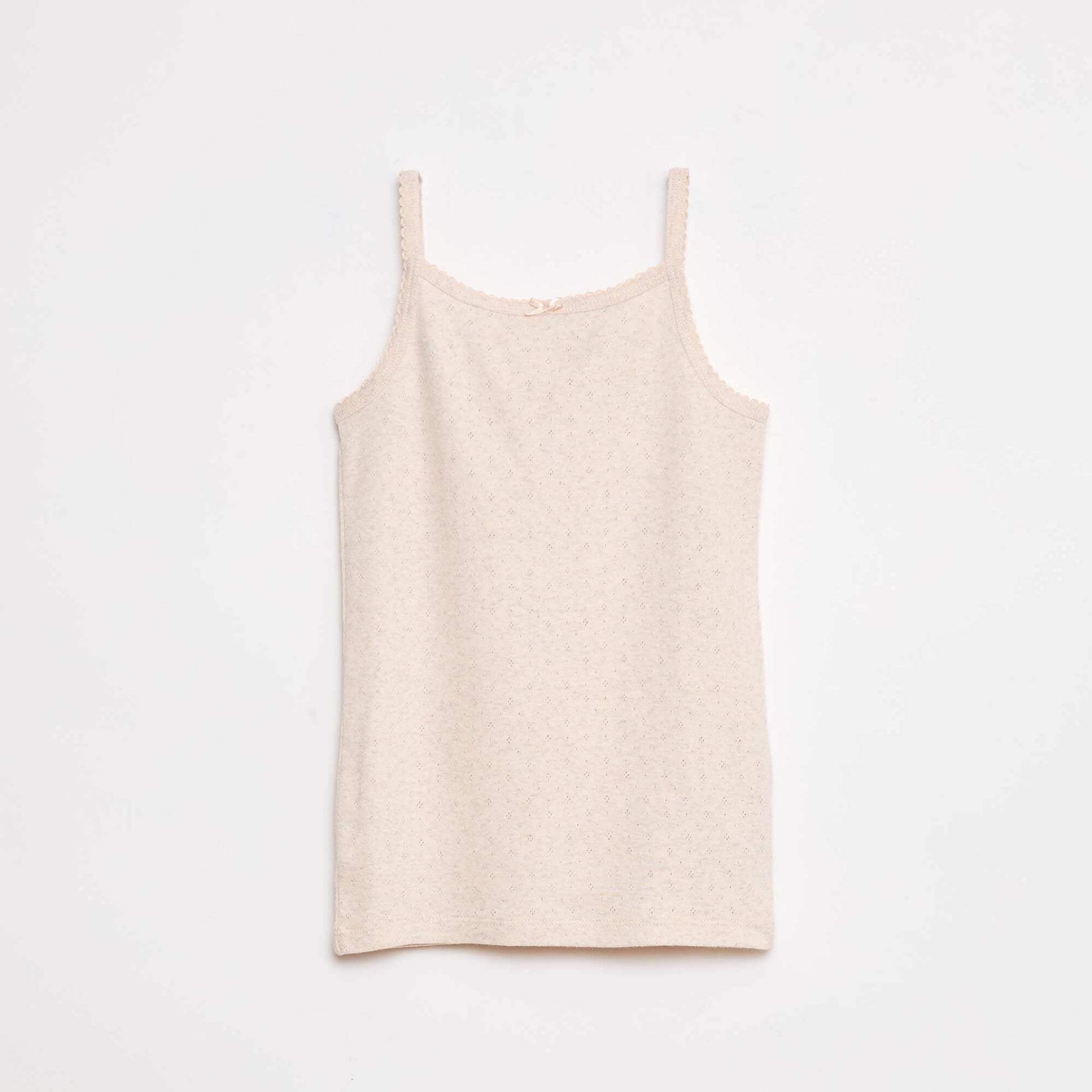 Lot de 3 débardeurs en maille pointelle BLANC