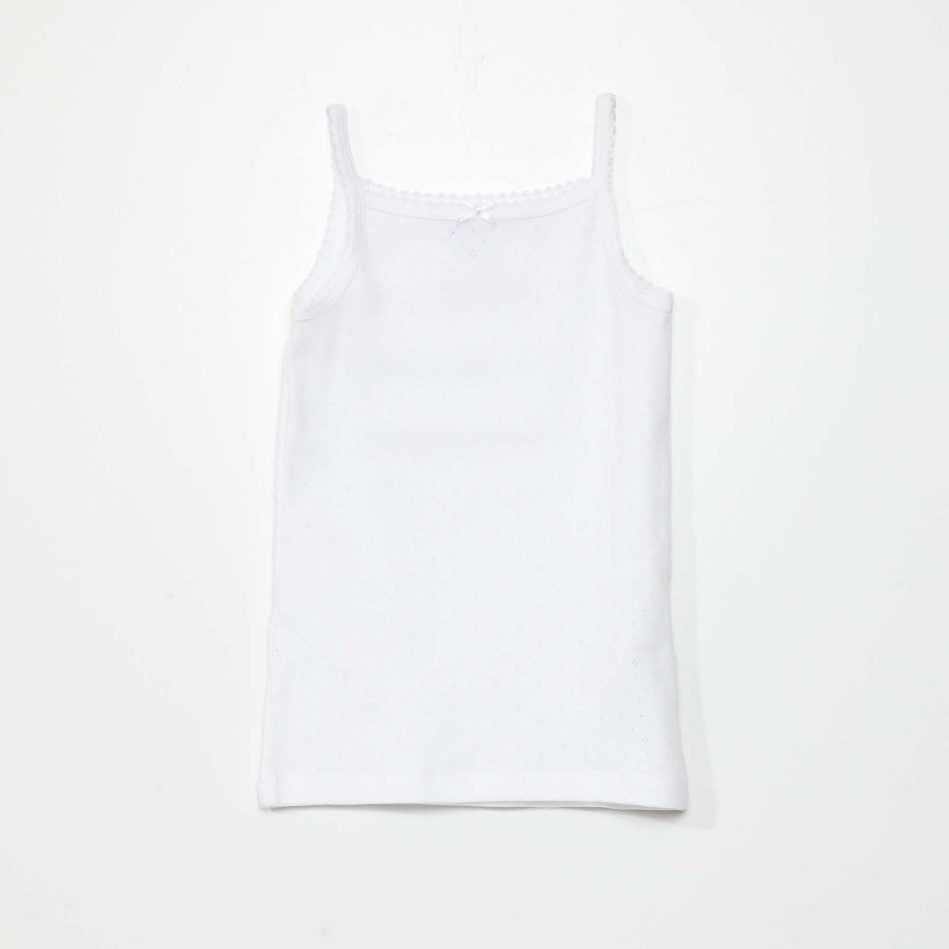 Lot de 3 débardeurs en maille pointelle BLANC/GRIS