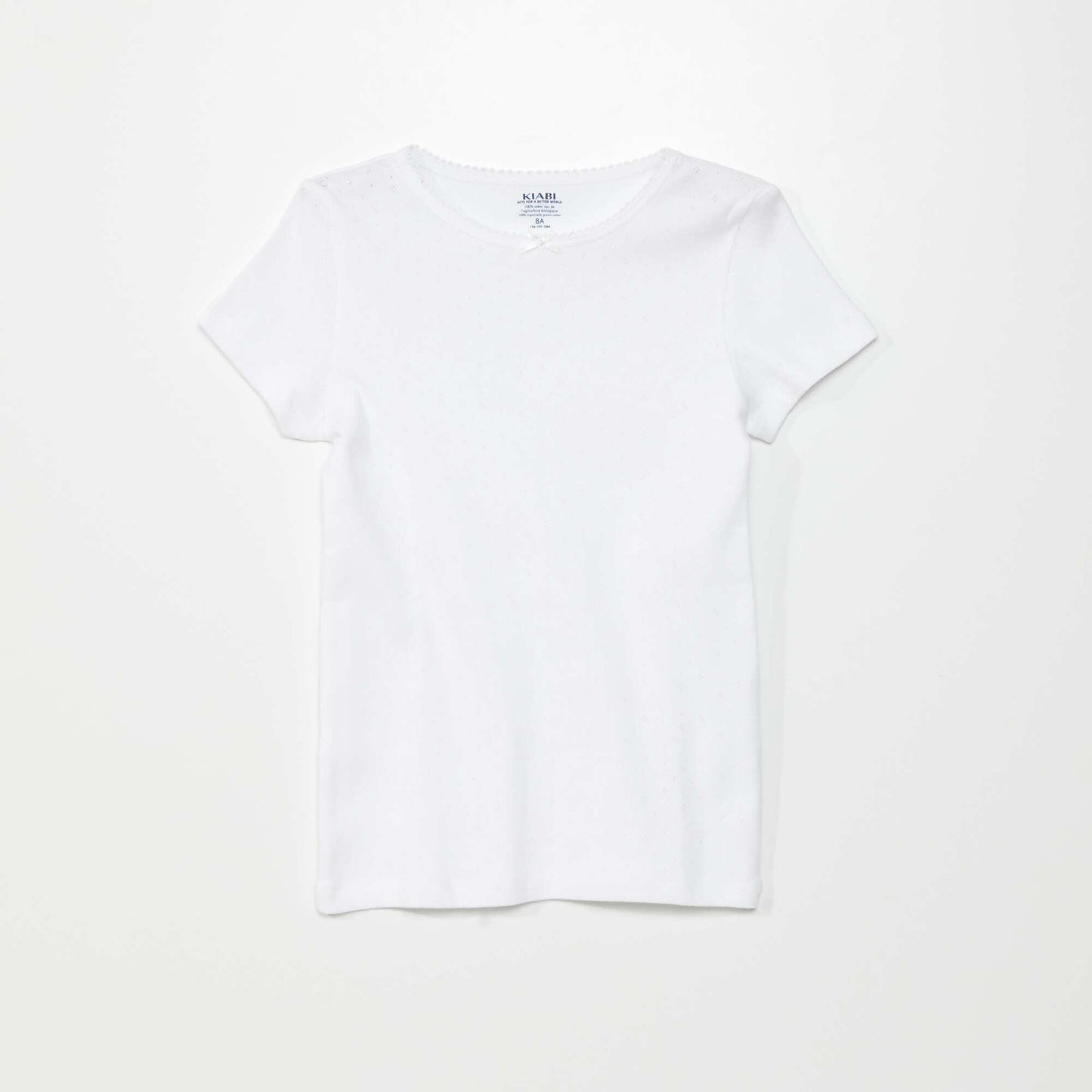 Lot de 3 t-shirts en maille pointelle BLANC/GRIS
