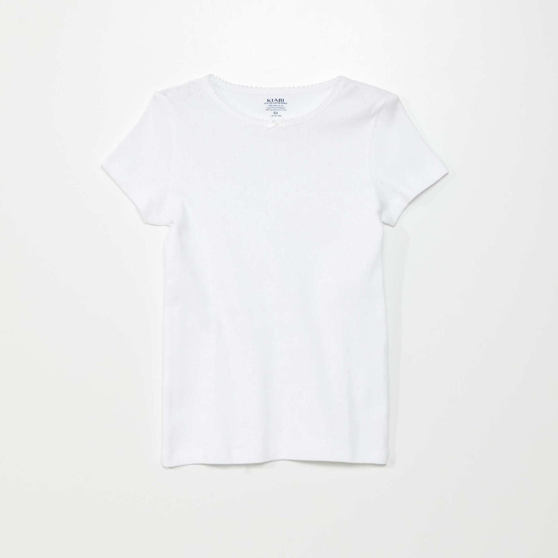 Lot de 3 t-shirts en maille pointelle BLANC/GRIS