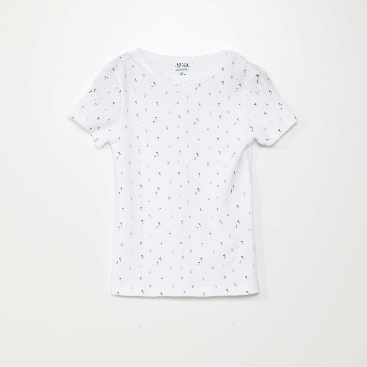 Lot de 3 t-shirts en maille pointelle BLANC/GRIS