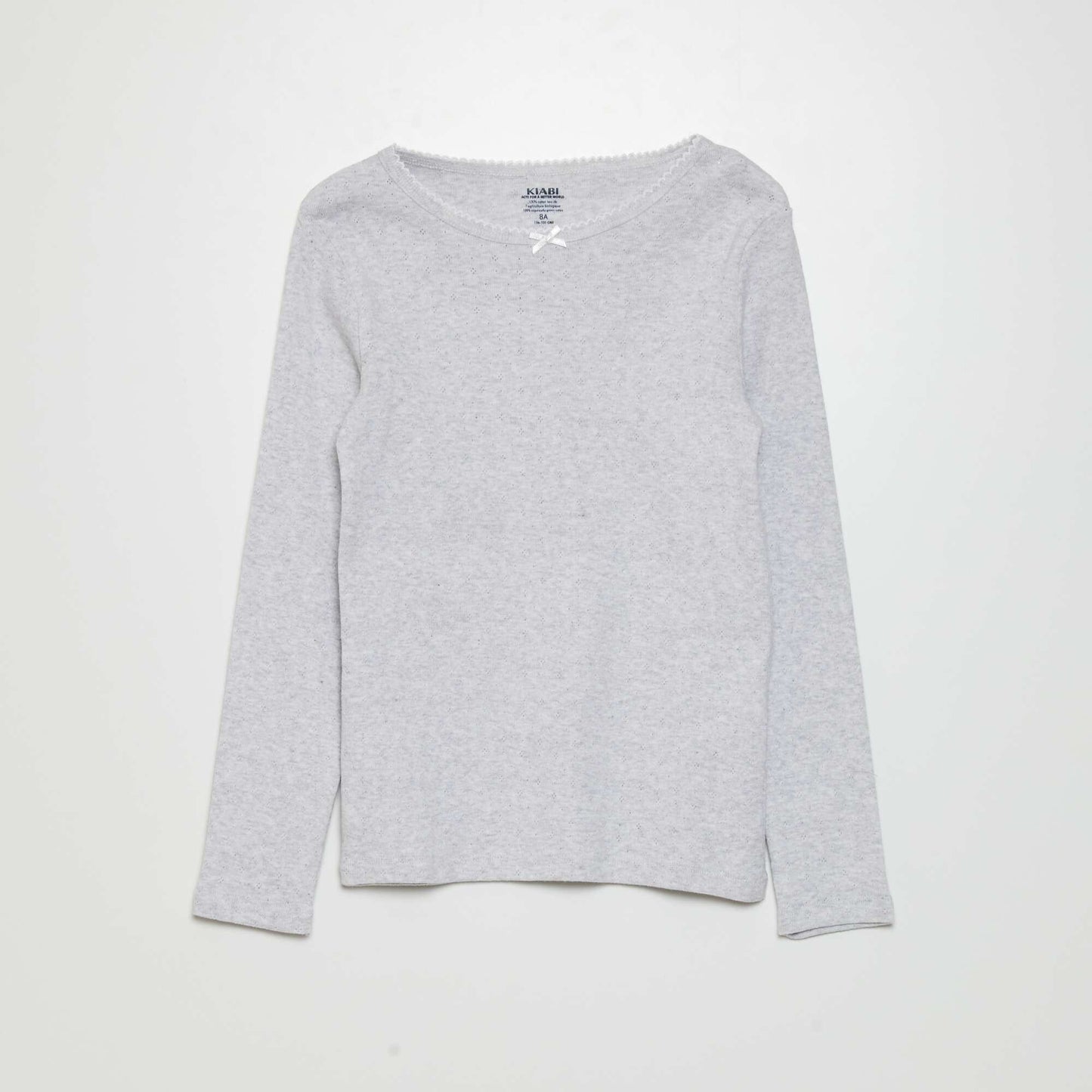T-shirts en maille pointelle - Lot de 2 BLANC/GRIS