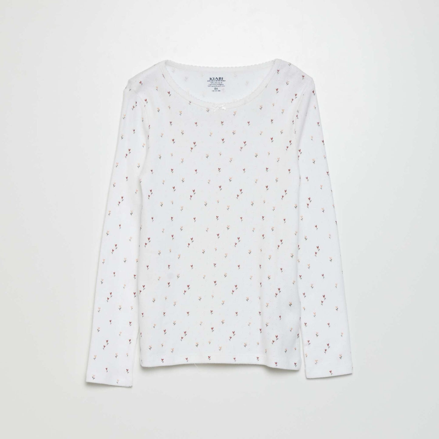 T-shirts en maille pointelle - Lot de 2 BLANC/GRIS