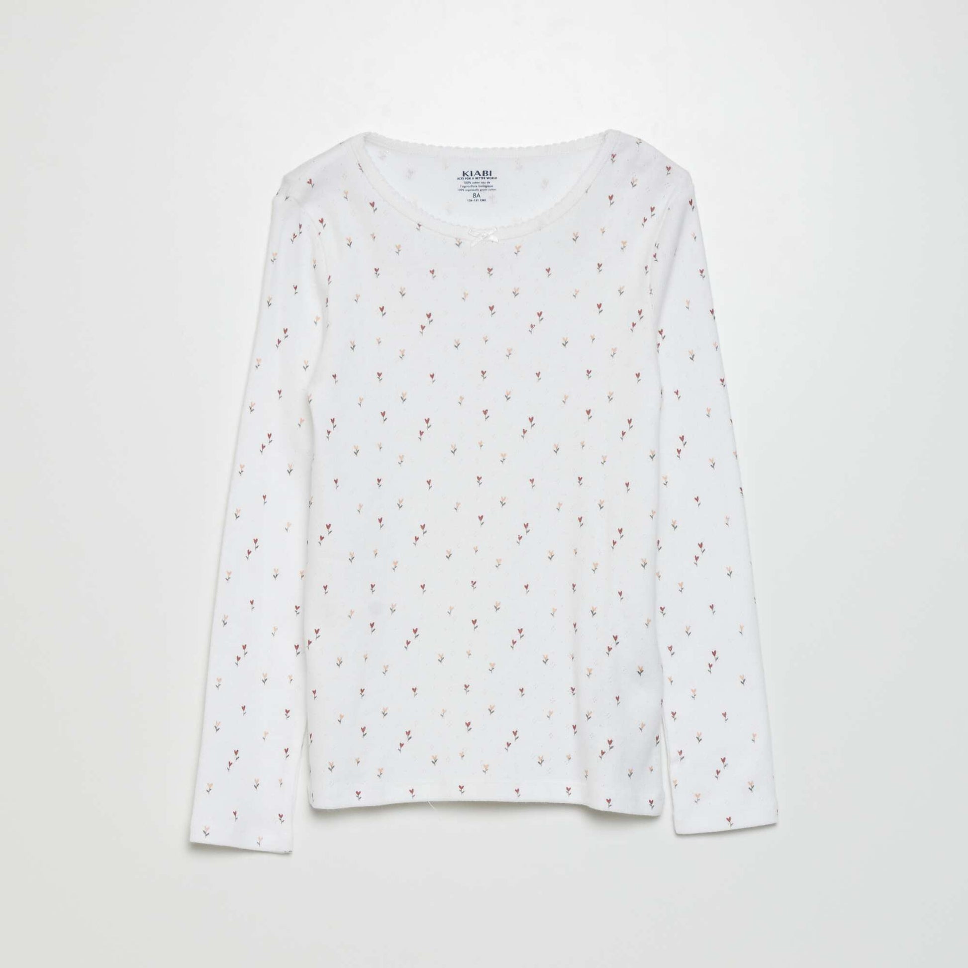 T-shirts en maille pointelle - Lot de 2 BLANC/GRIS