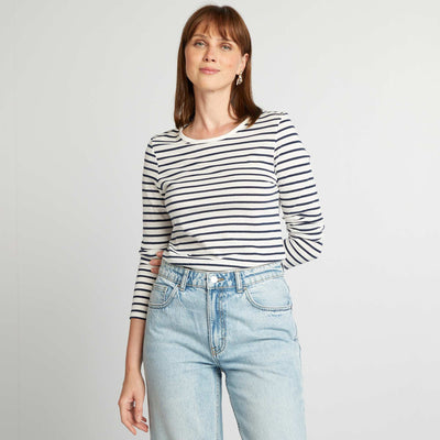 T-shirt en jersey à manches longues BLANC