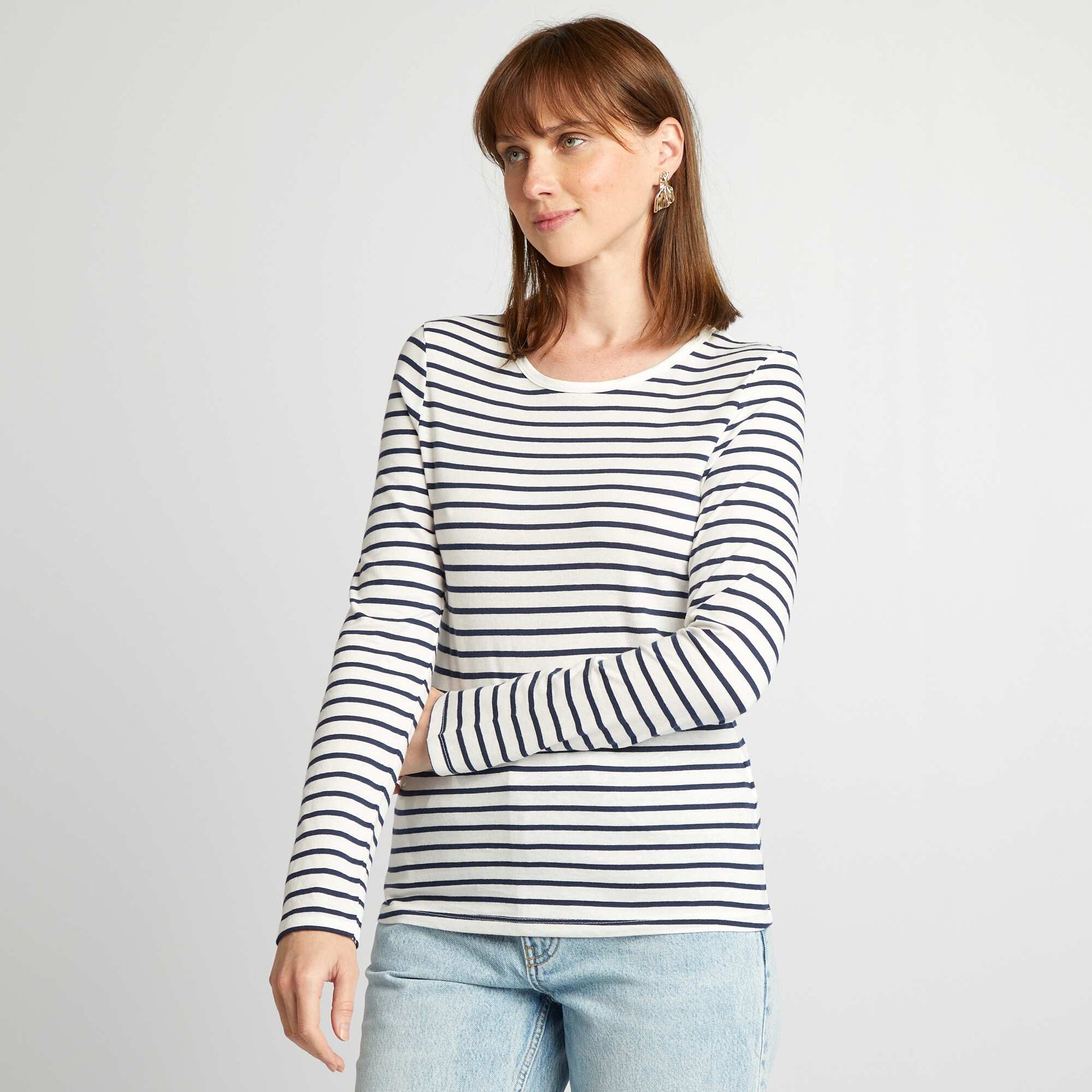 T-shirt en jersey à manches longues BLANC