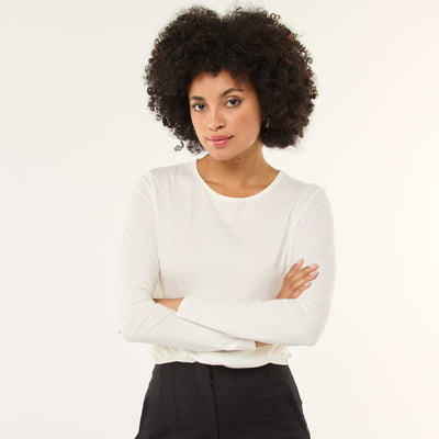 T-shirt en jersey à manches longues BLANC
