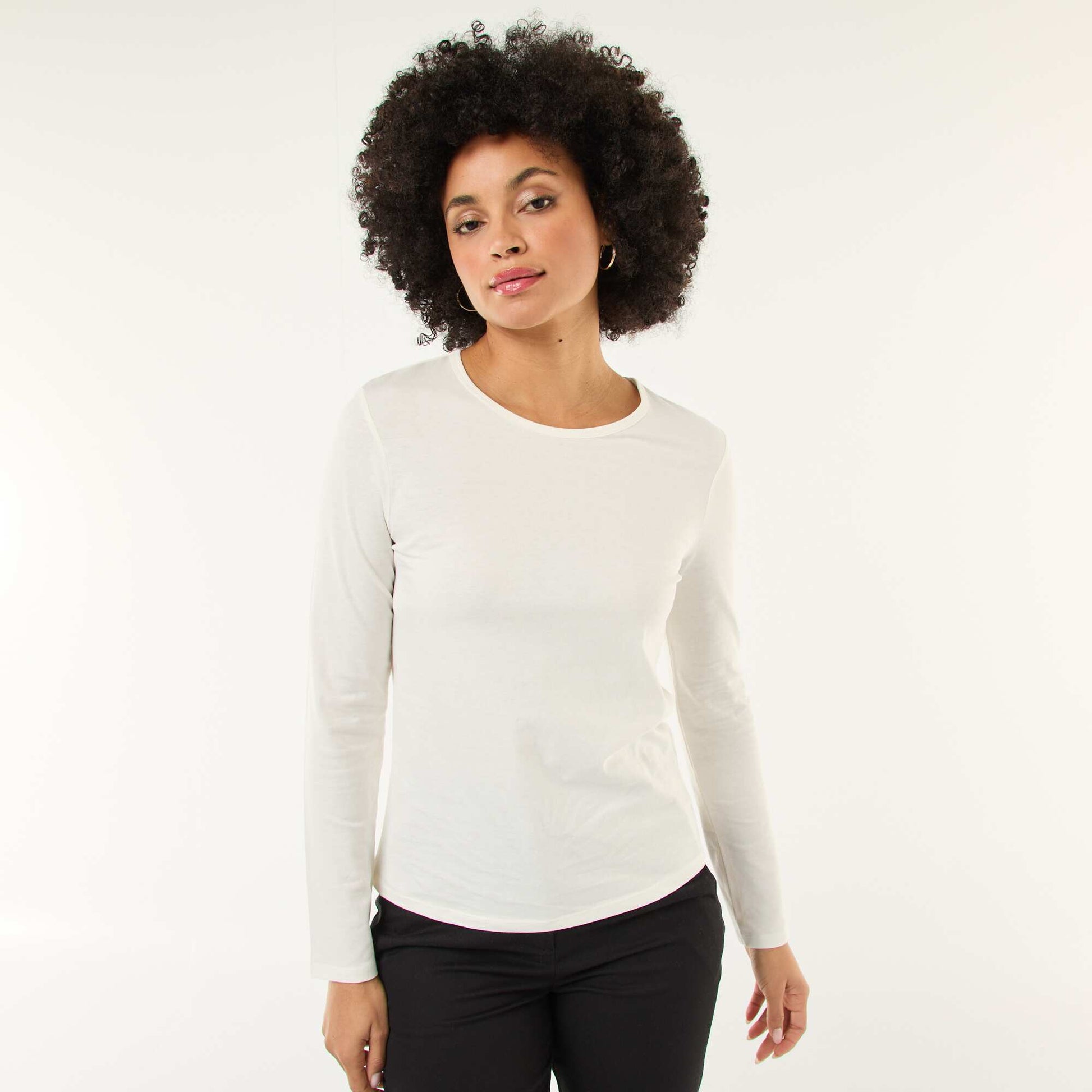 T-shirt en jersey à manches longues BLANC
