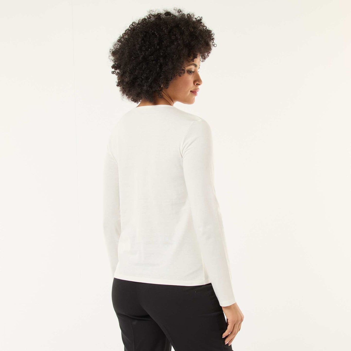 T-shirt en jersey à manches longues BLANC