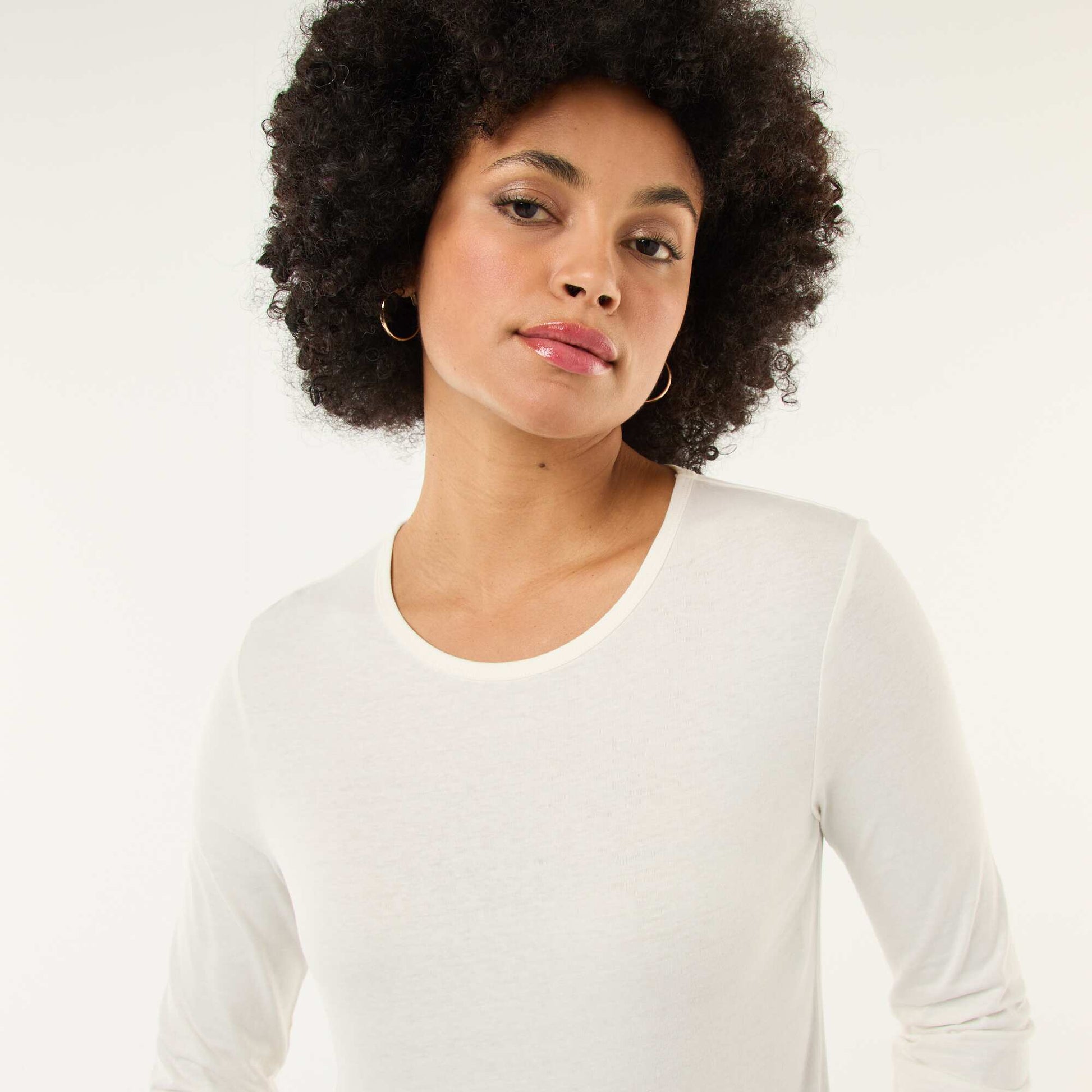 T-shirt en jersey à manches longues BLANC