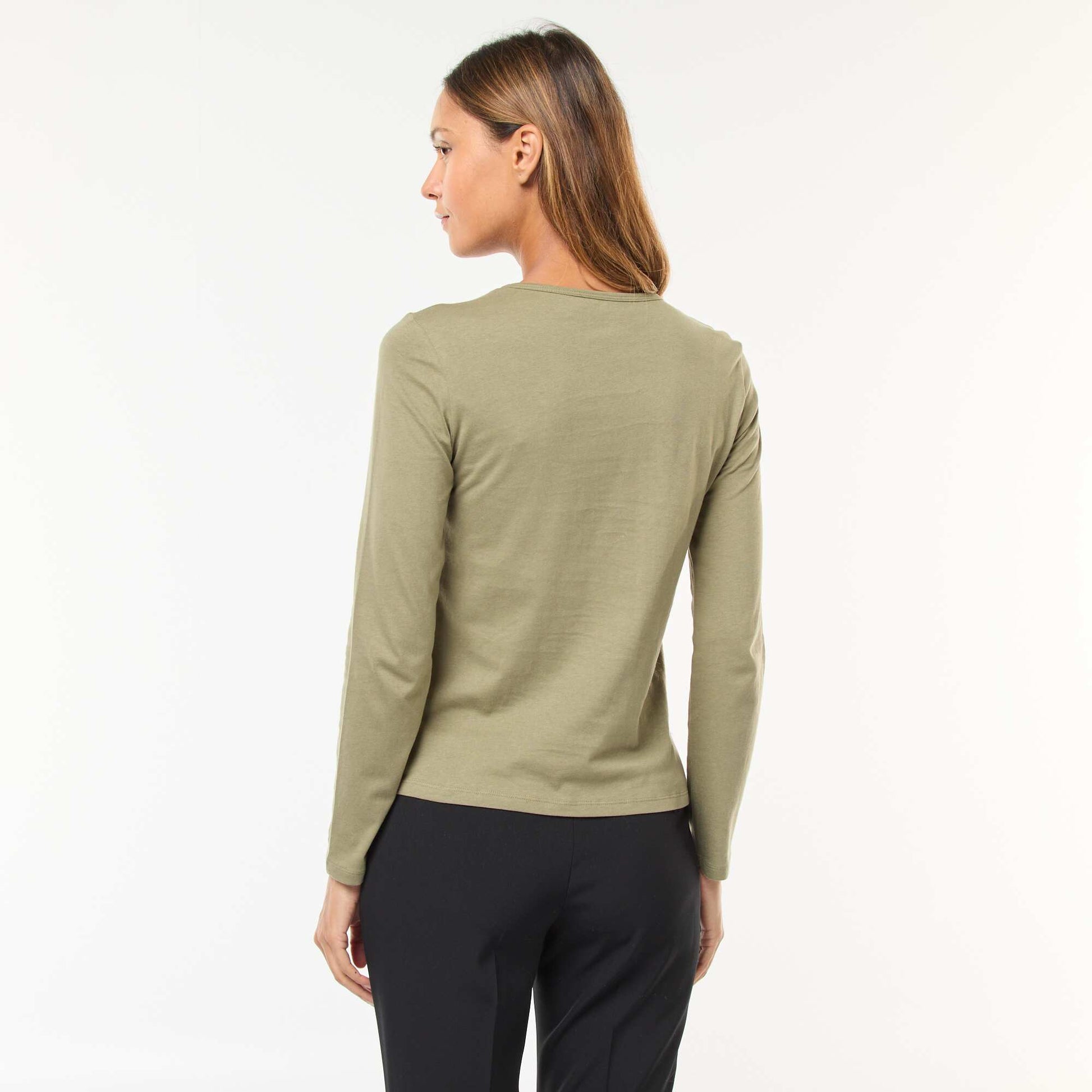 T-shirt en jersey à manches longues KAKI