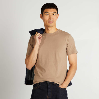 Tee-shirt uni - Slim fit BEIGE