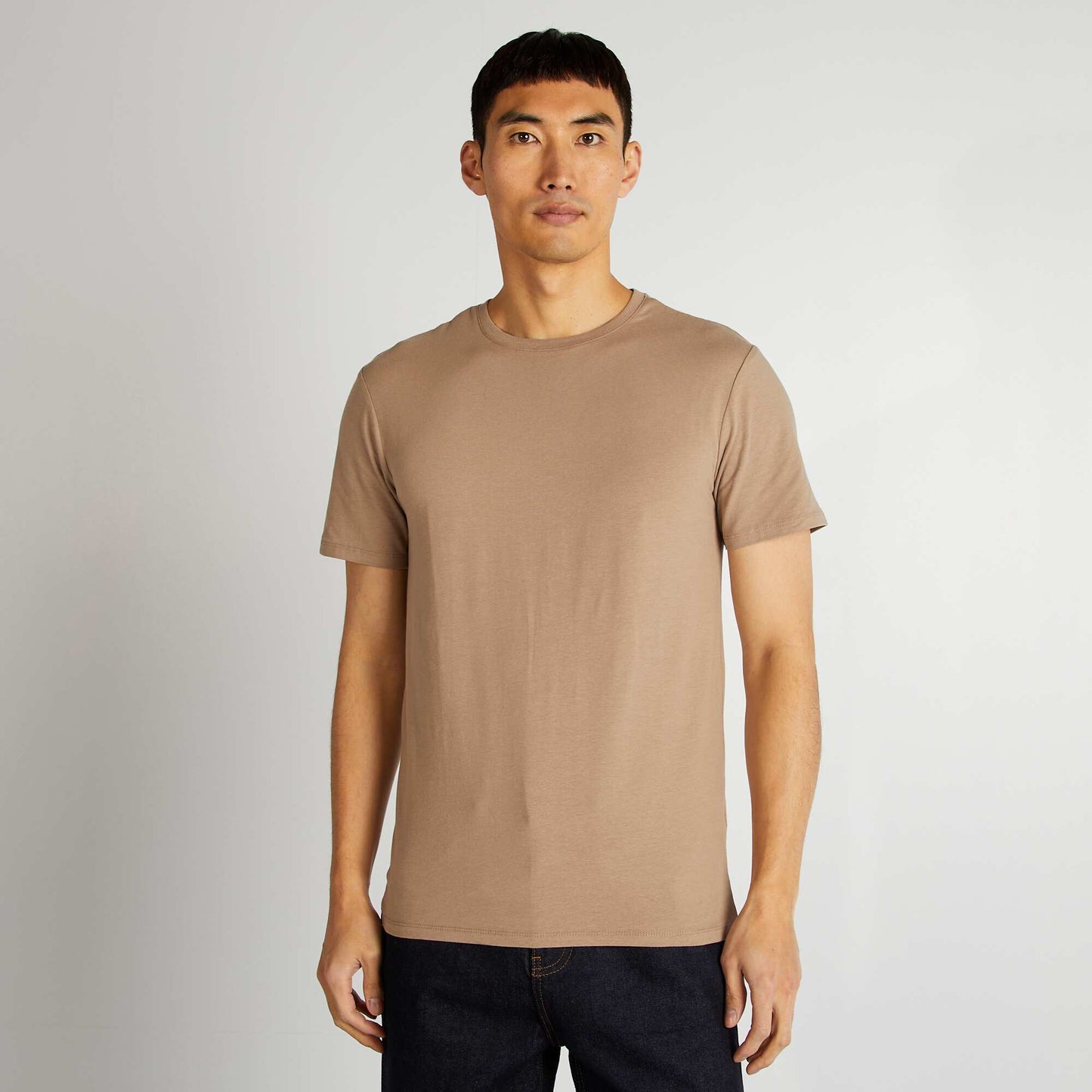 Tee-shirt uni - Slim fit BEIGE
