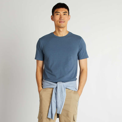 Tee-shirt uni - Slim fit BLEU