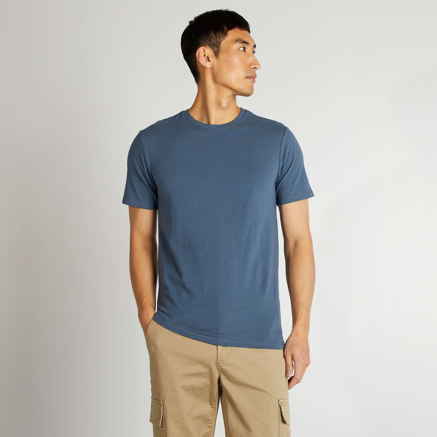 Tee-shirt uni - Slim fit BLEU