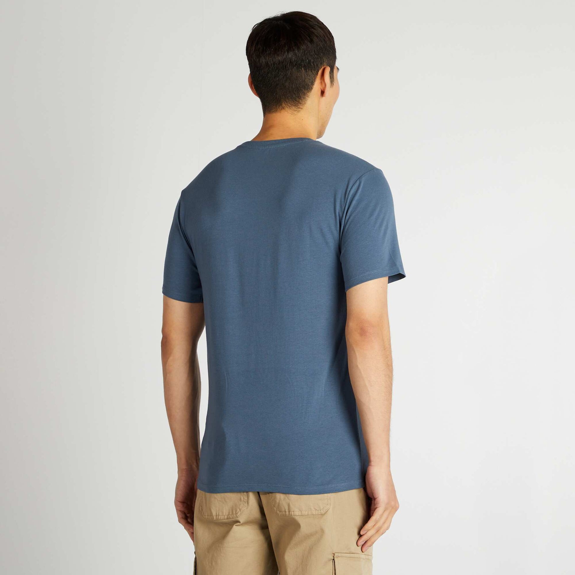 Tee-shirt uni - Slim fit BLEU