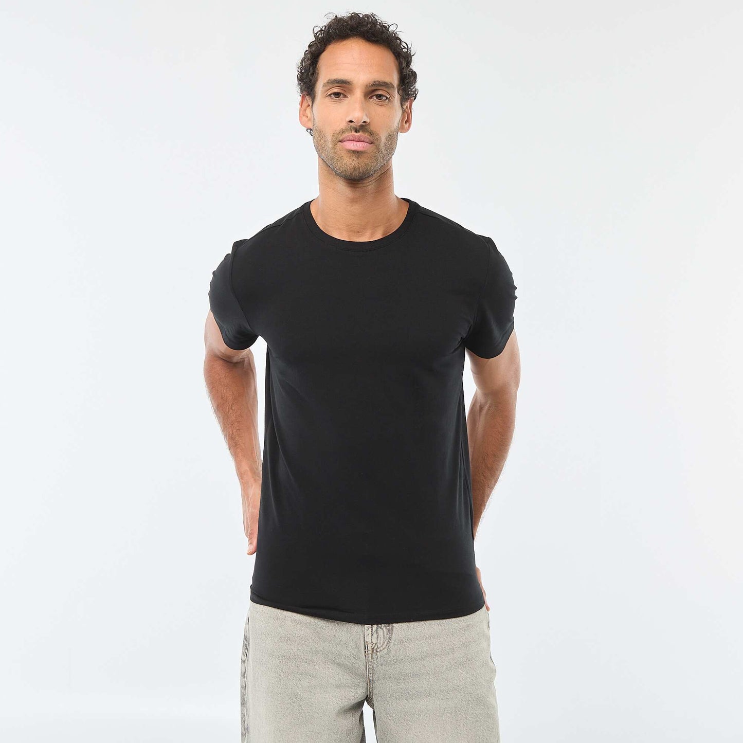 Tee-shirt uni - Slim fit NOIR