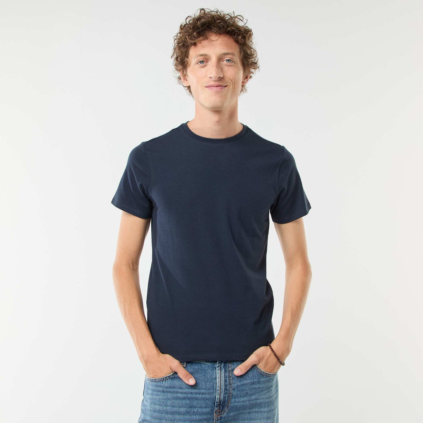 Tee-shirt uni - Slim fit BLEU