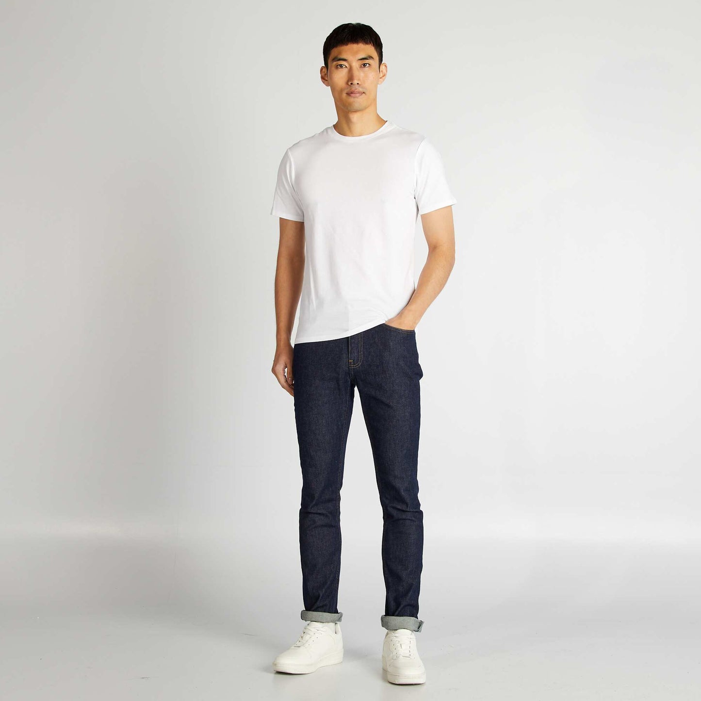 Tee-shirt uni - Slim fit BLANC
