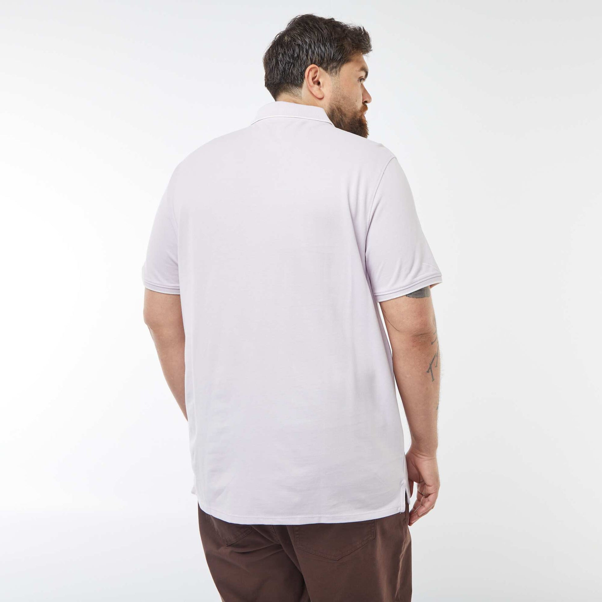Polo en coton à contrastes LILAS