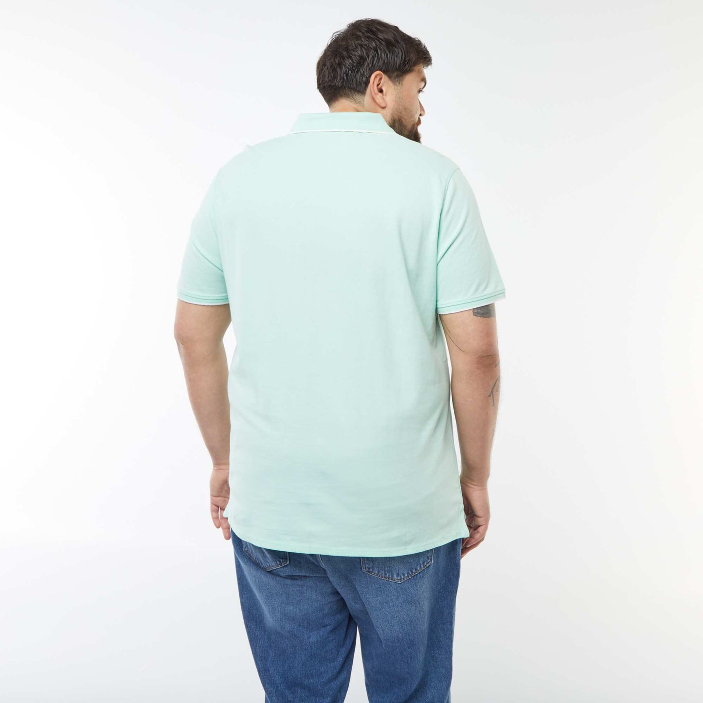 Polo en coton à contrastes VERT CLAIR