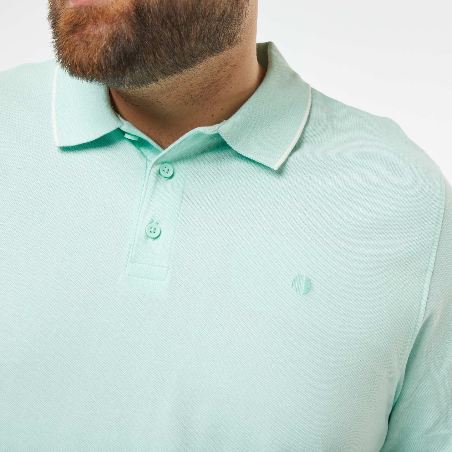 Polo en coton à contrastes VERT CLAIR