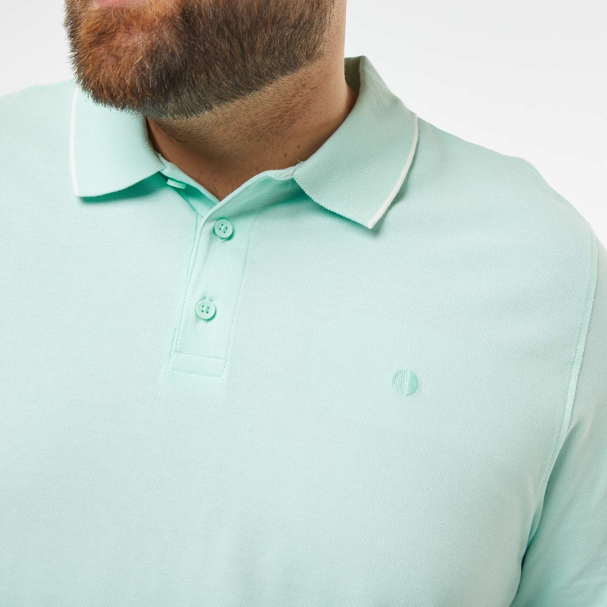 Polo en coton à contrastes VERT CLAIR