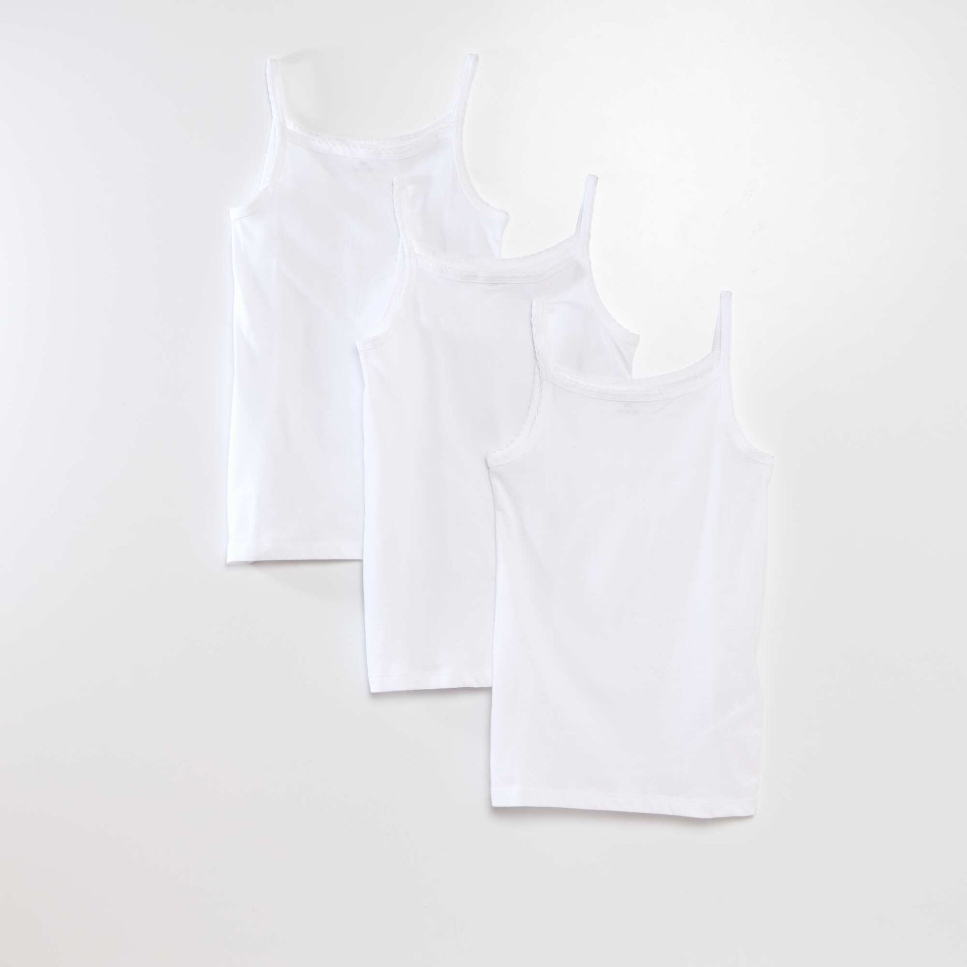 Lot de 3 débardeurs coton BLANC