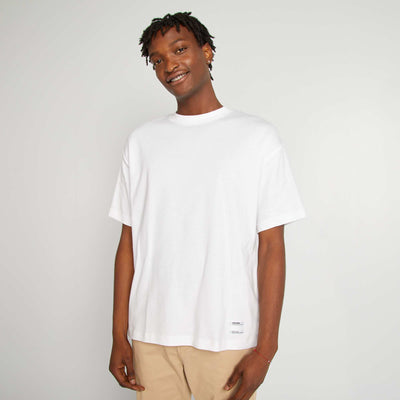 T-shirt col rond en coton BLANC