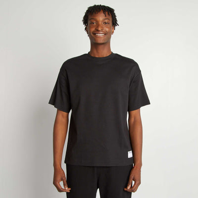 T-shirt col rond en coton NOIR