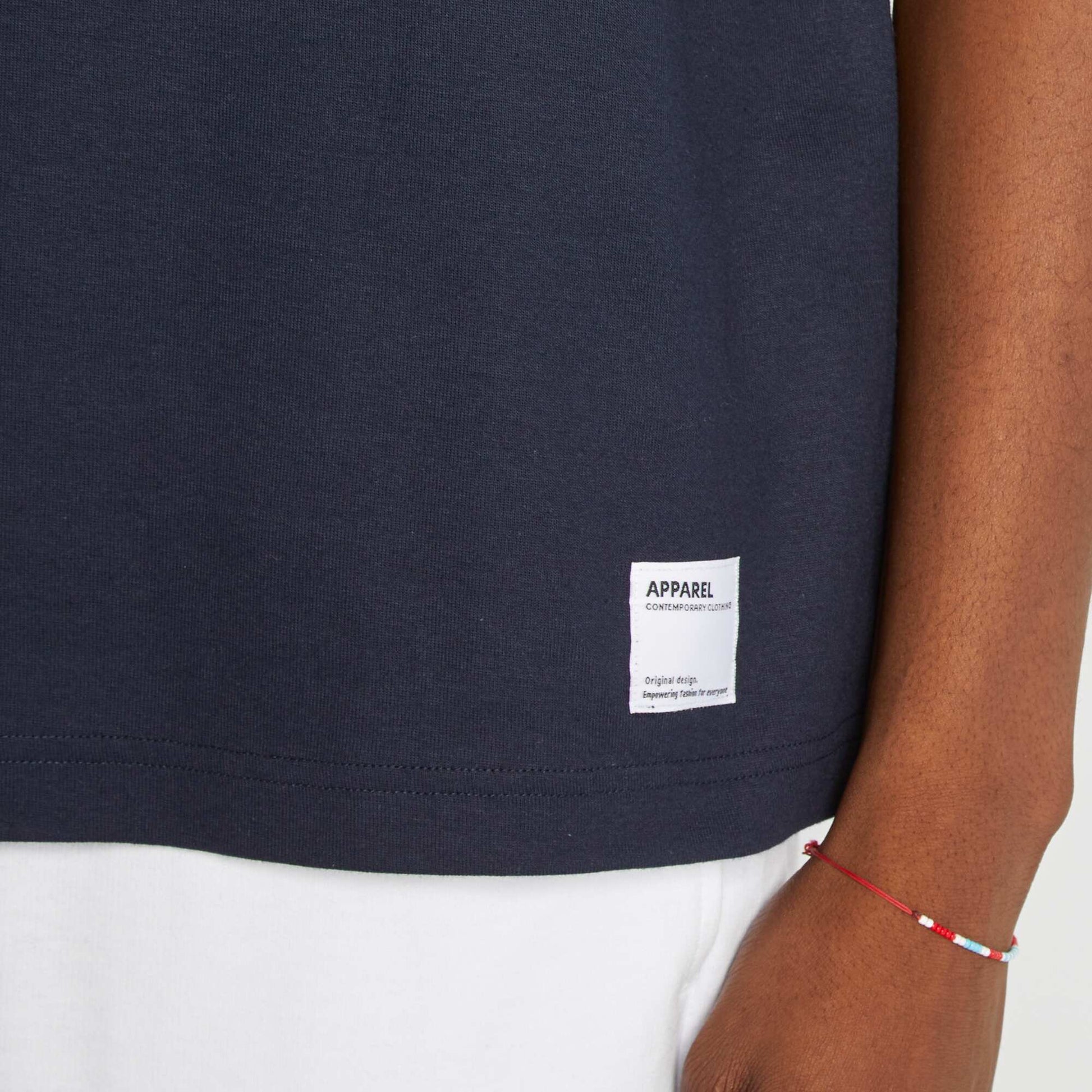 T-shirt col rond en coton MARINE