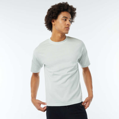 T-shirt col rond en coton BLEU CLAIR