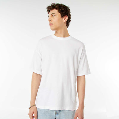 T-shirt col rond en coton BLANC