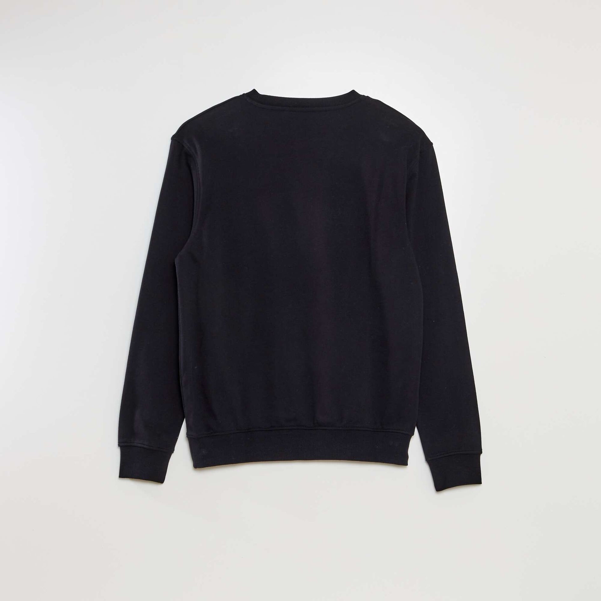 Sweat uni en molleton léger NOIR