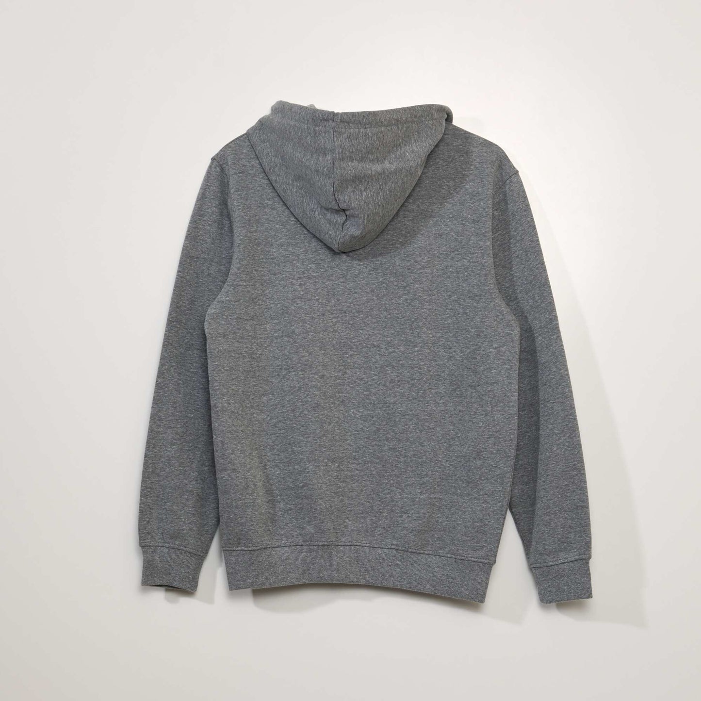 Sweat zippé à capuche en molleton uni GRIS