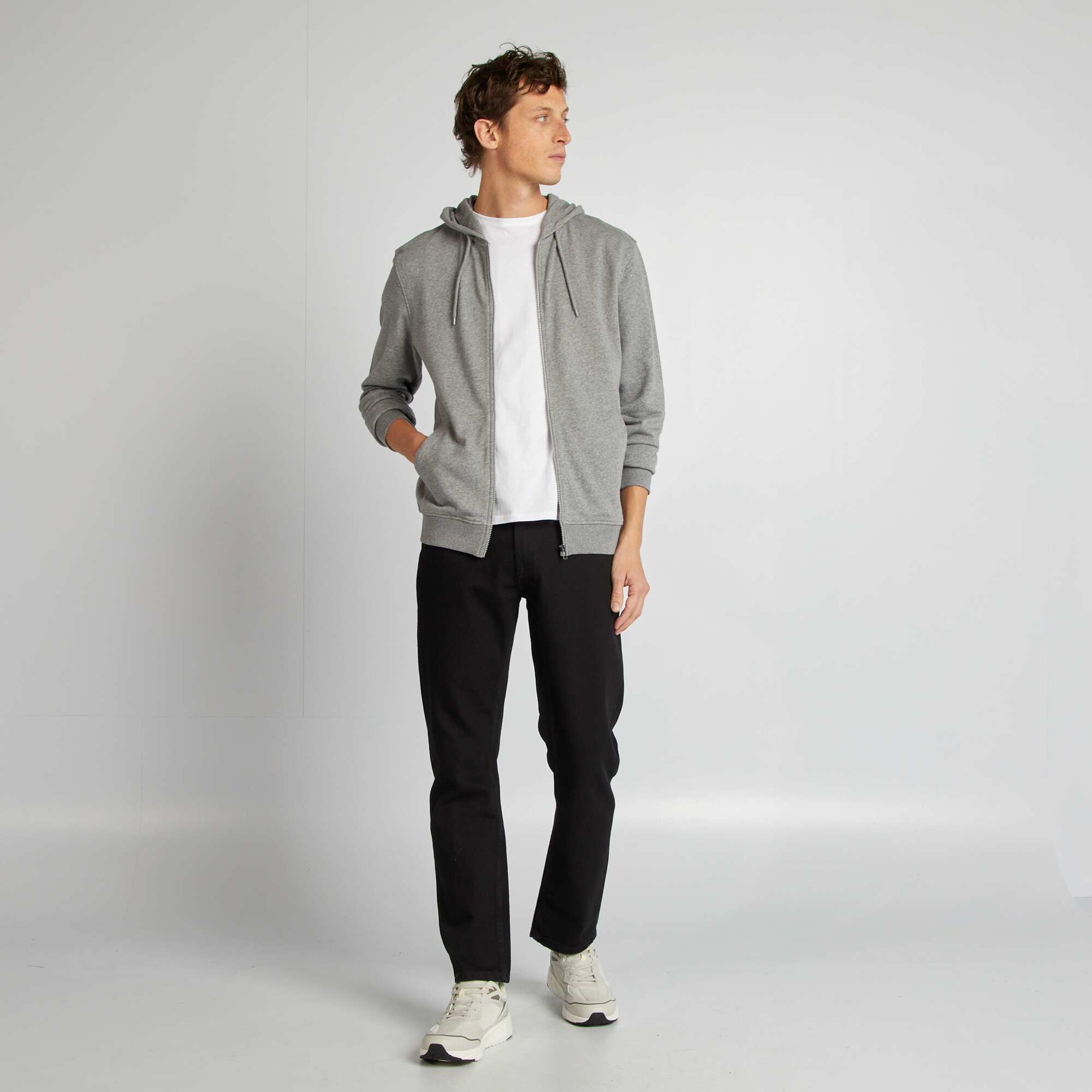 Sweat zippé à capuche GRIS