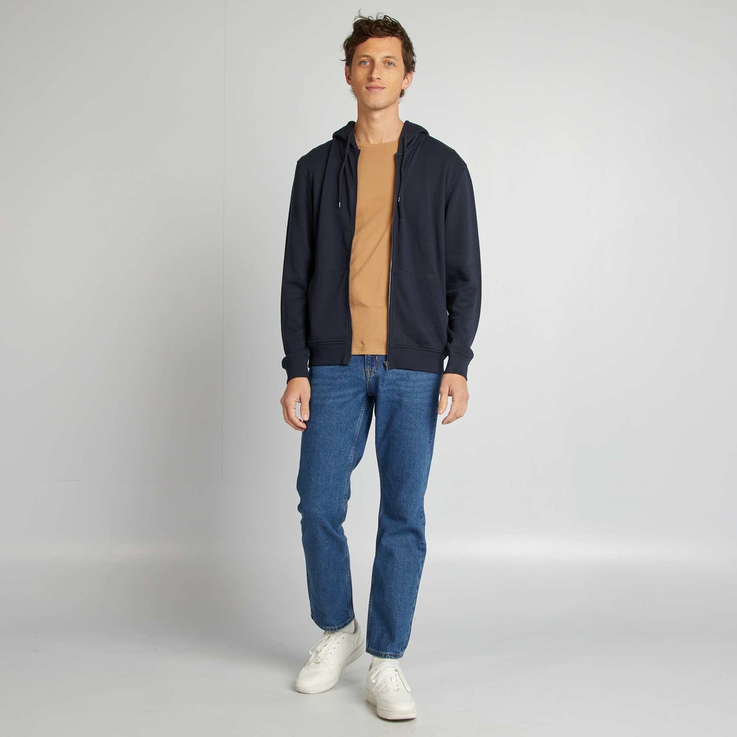 Sweat zippé à capuche BLEU MARINE