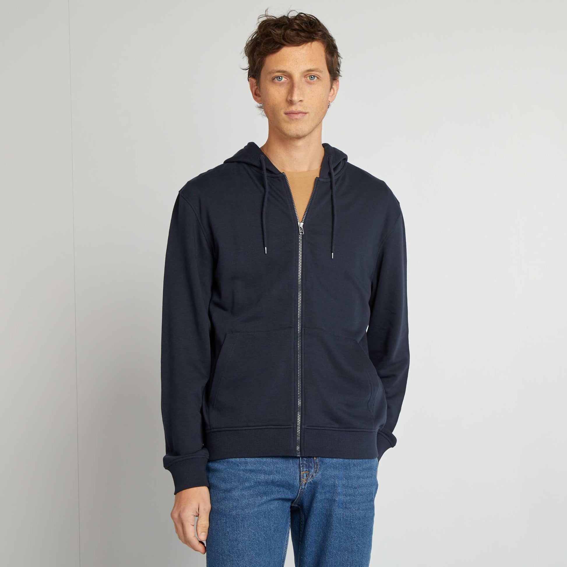 Sweat zippé à capuche BLEU MARINE