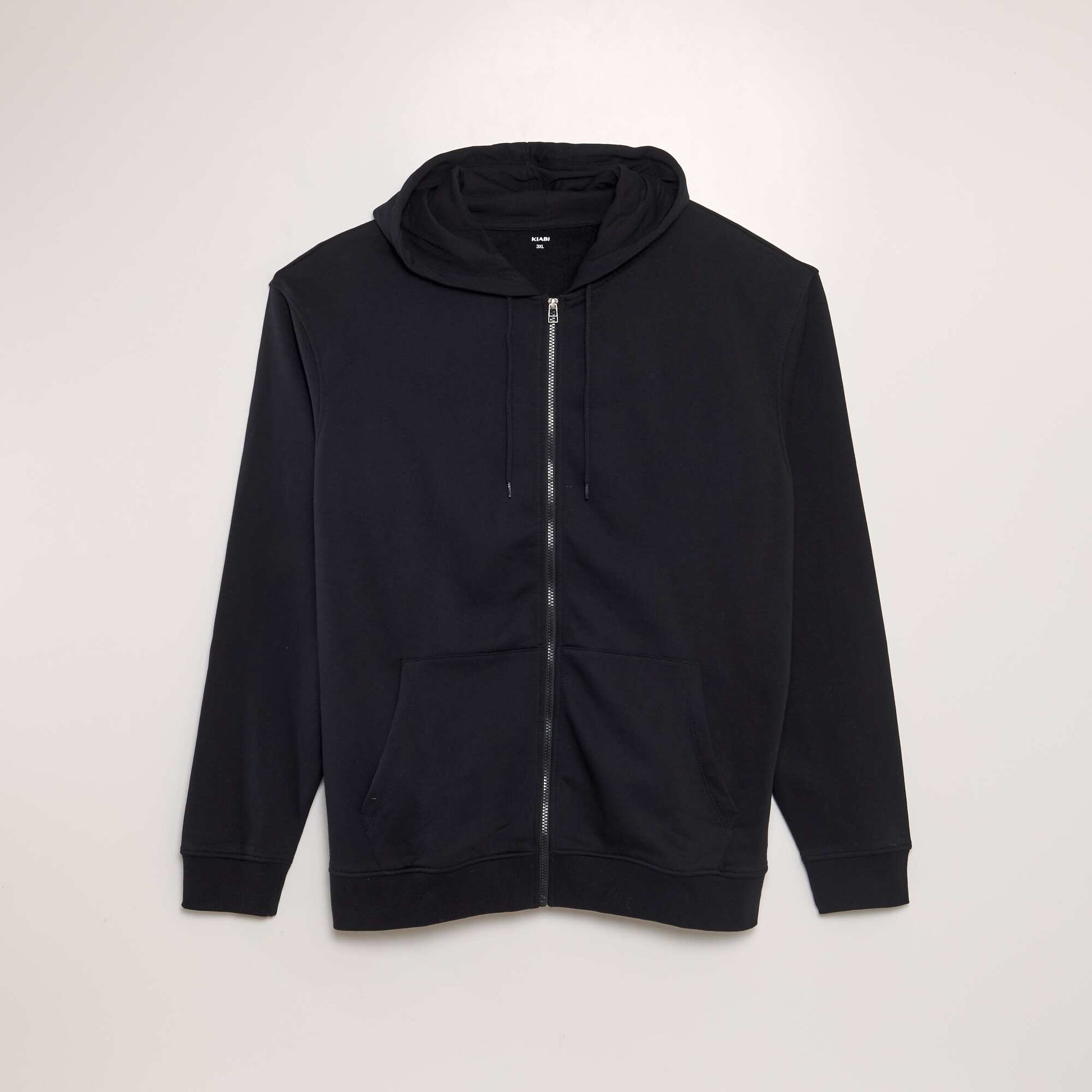 Sweat zippé en molleton à capuche NOIR