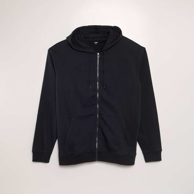 Sweat zippé en molleton à capuche NOIR