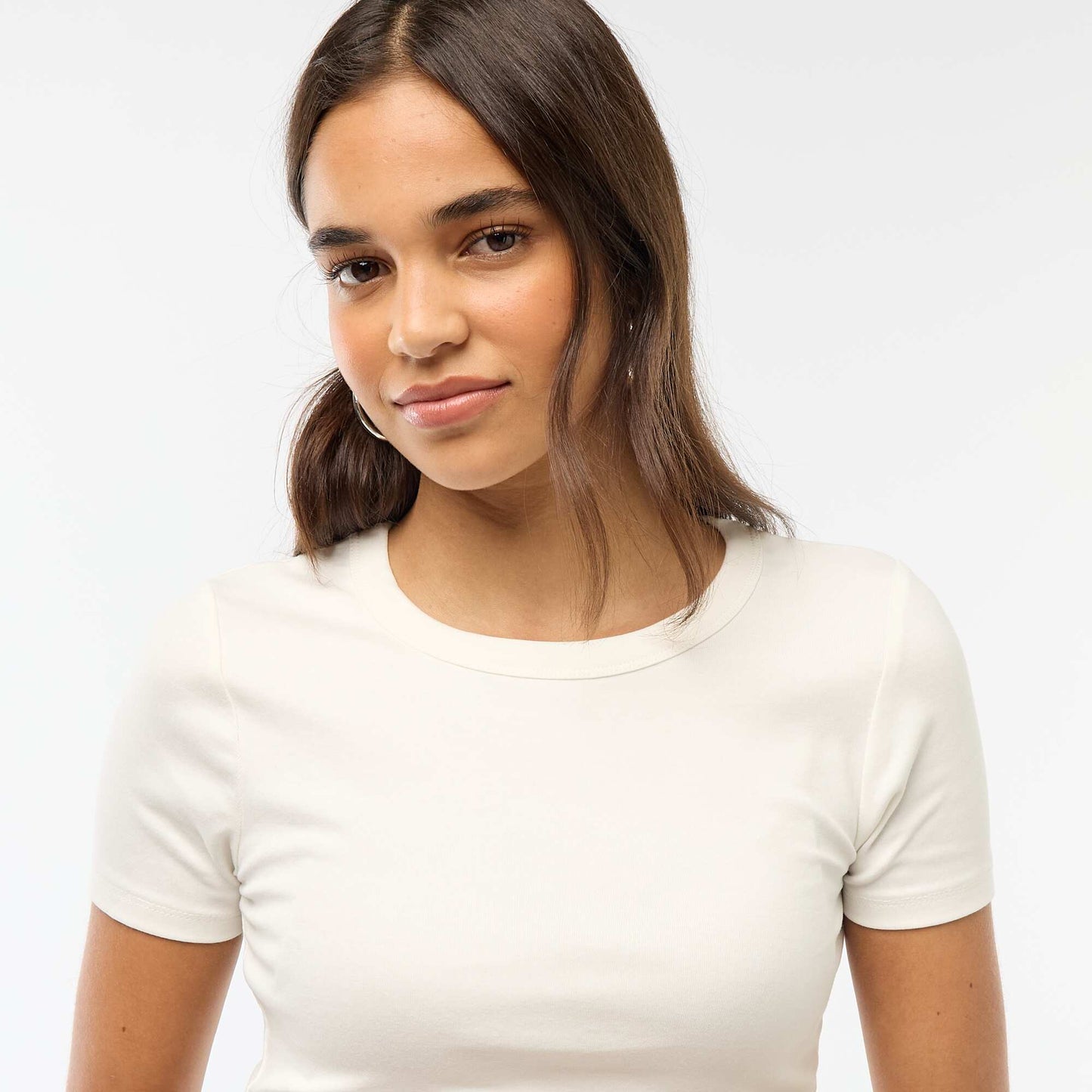 T-shirt cropped manches courtes BLANC