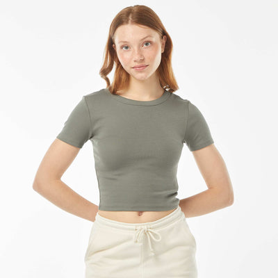 T-shirt cropped manches courtes VERT
