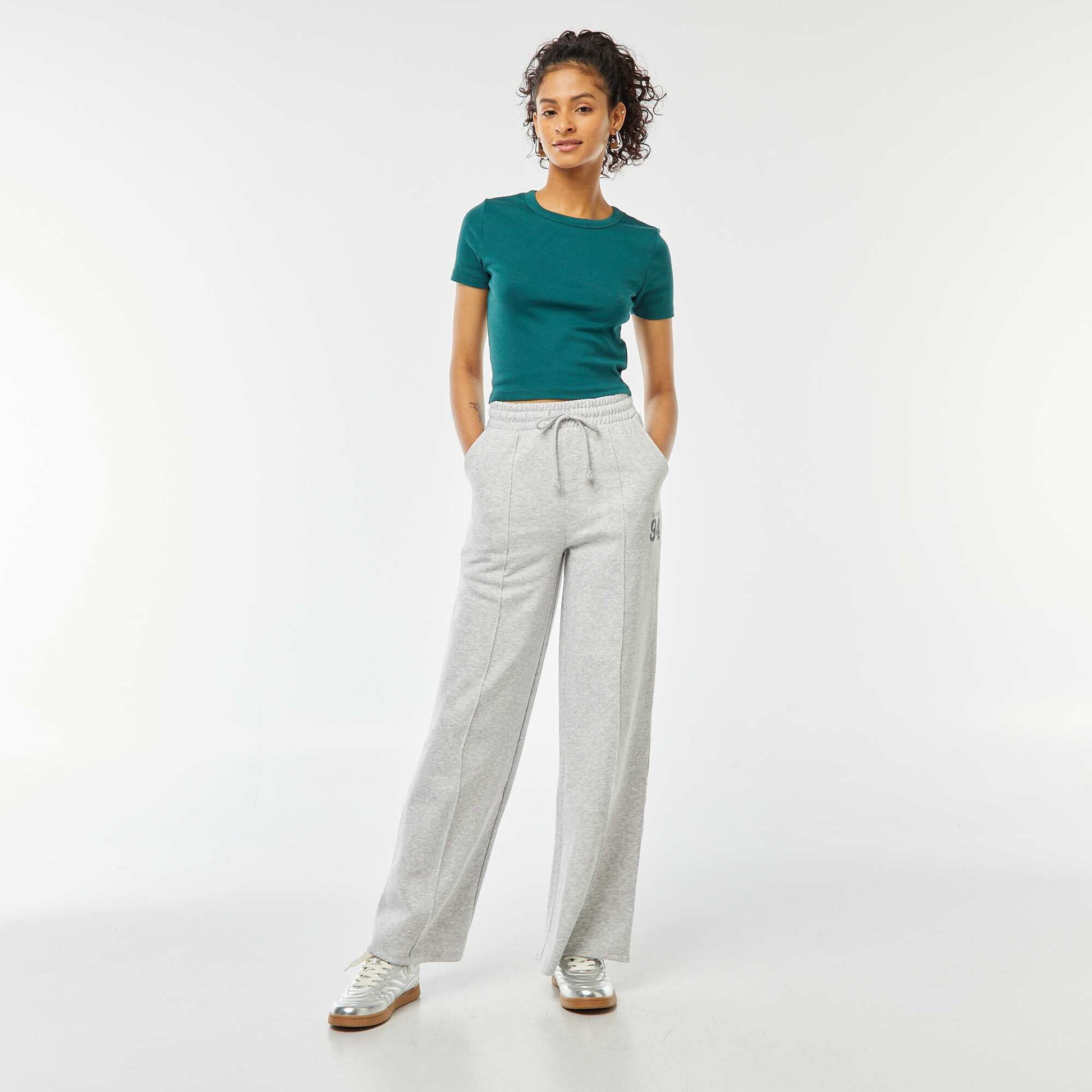 T-shirt cropped manches courtes VERT