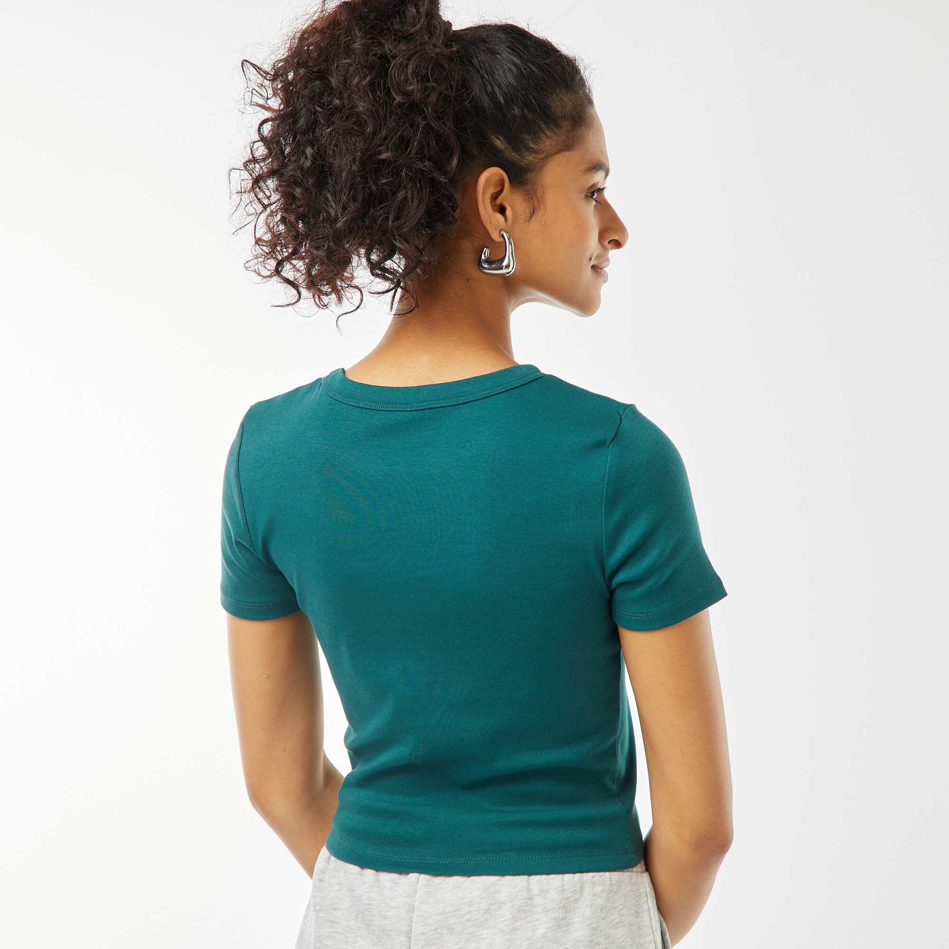 T-shirt cropped manches courtes VERT