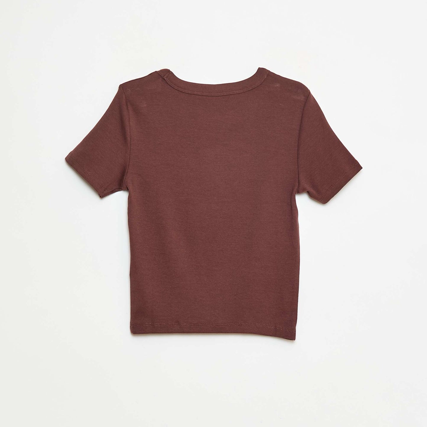 T-shirt cropped manches courtes MARRON