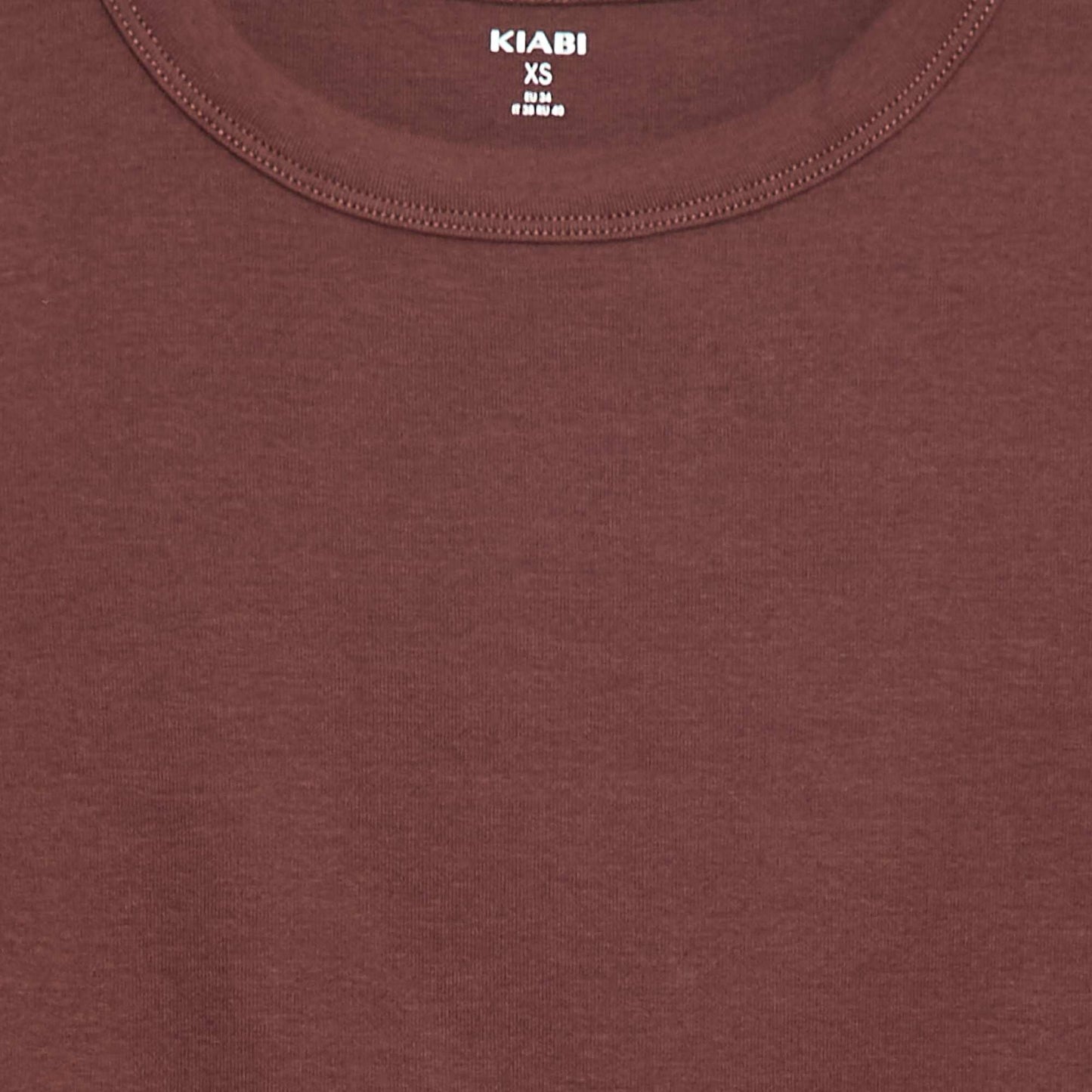 T-shirt cropped manches courtes MARRON