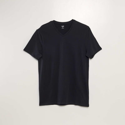 T-shirt col V NOIR